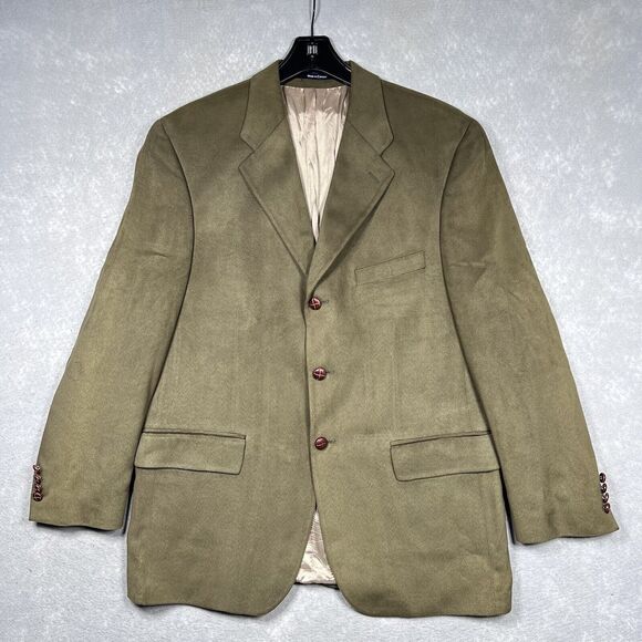Ralph Lauren Blazer Mens Size 42R Brown Polyester Three Button Sports Coat - Picture 1 of 15